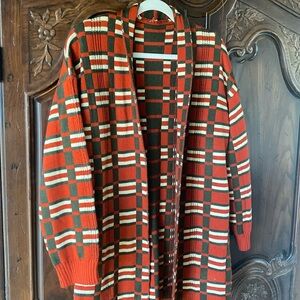 Thick Cardigan for Fall & Winter | EUC | Sweater for Women | Red & Brown